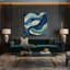 «Abstract Landscape 33», art mural sur toile bleue-2058542447