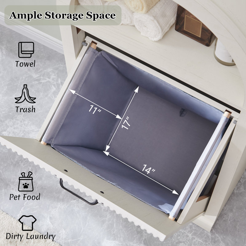 Armoire à poubelle arquée Modern Tilt Out, White