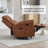 Genuine Leather Heat Massage Manual Recliner Chair With Rocker And Swivel For Living Room-1701698565