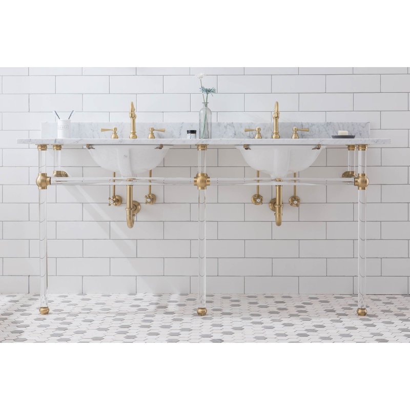 Meuble-lavabo Ellie Stone, Laiton satiné