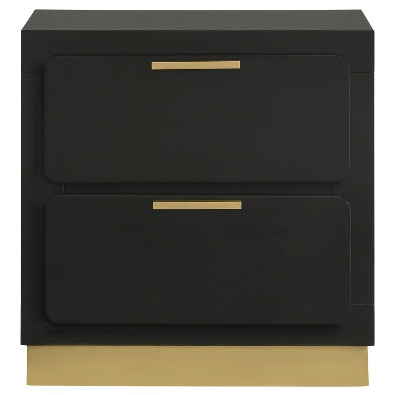 Modern Minimalist Nightstand, Black