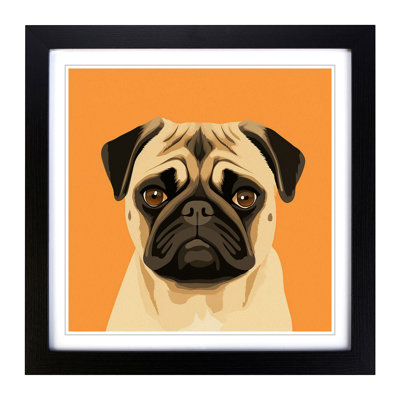 Pug Minimalism No. Copy - Framed Print