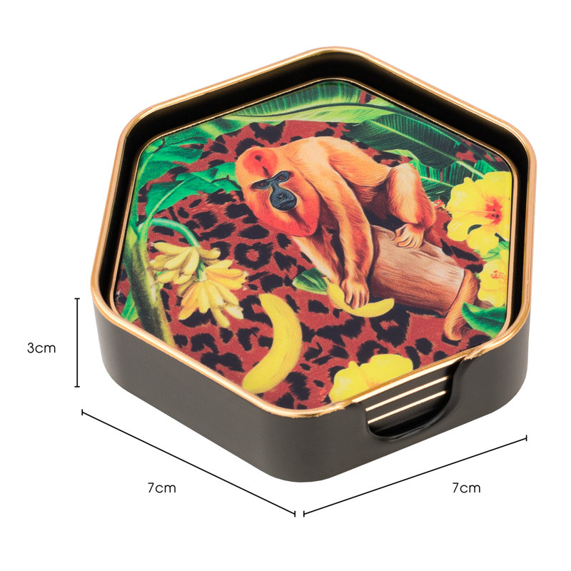 Baboon Design Animal Print Coasters