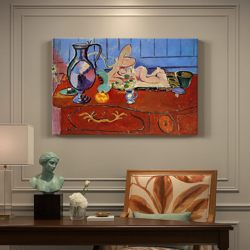 Sculpture and Persian Vase-Henri Matisse-Gallery Wrapped Canvas-1908, 32x48