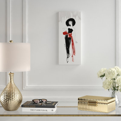 « fifties style iv red écharpe », reproduction de peinture à l’acrylique sur toile tendue