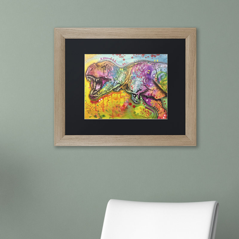 « 'rex rex ii' », impression sur image, H 11 po x l 14 po x P 0,5 po, Encadrement grain de bois, Noir