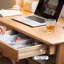 Bureau simple et pratique avec rangement en chêne-336618488