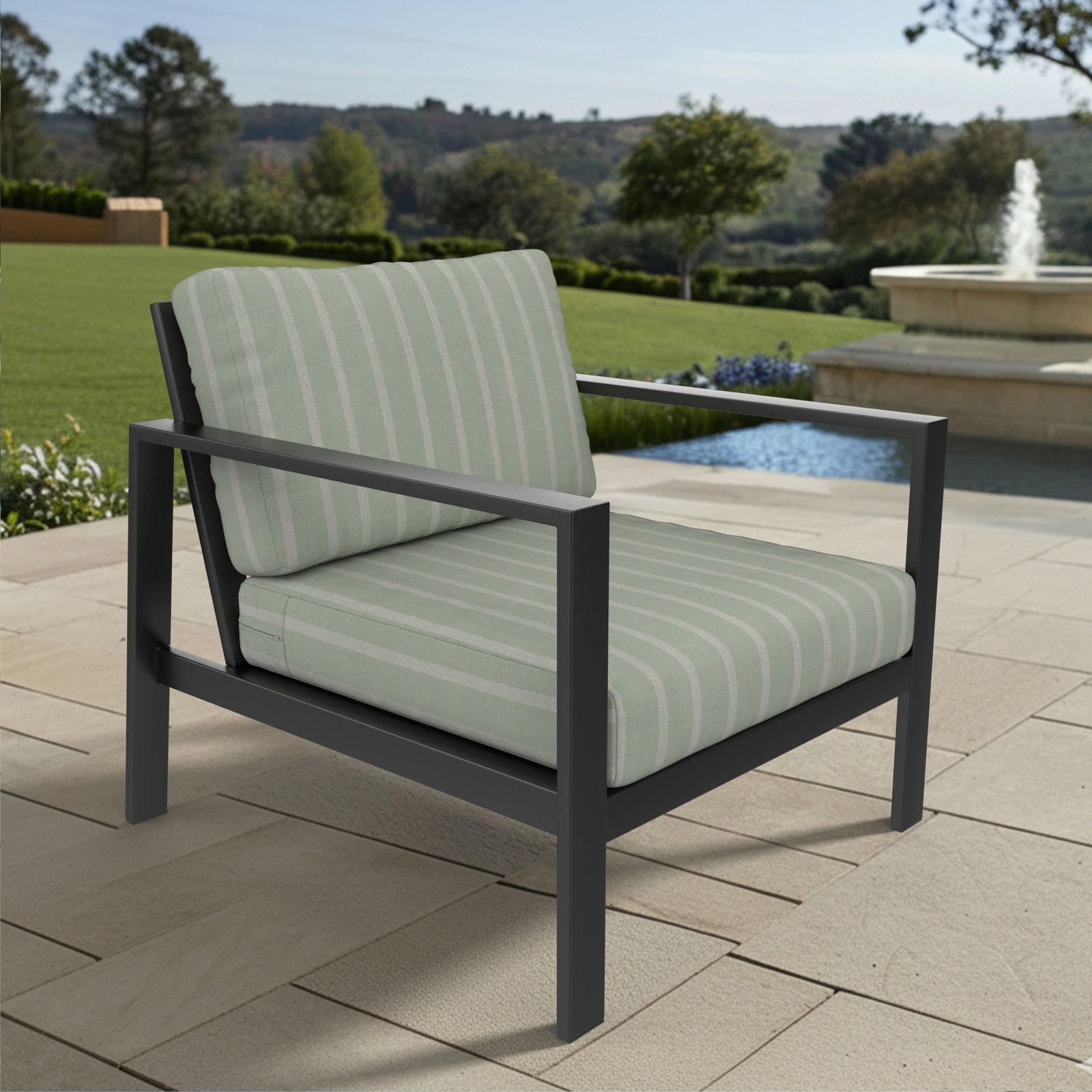 Amala 29" Sunbrella® Seat and Back Cushion, Sunbrella Unwind Rainwashed