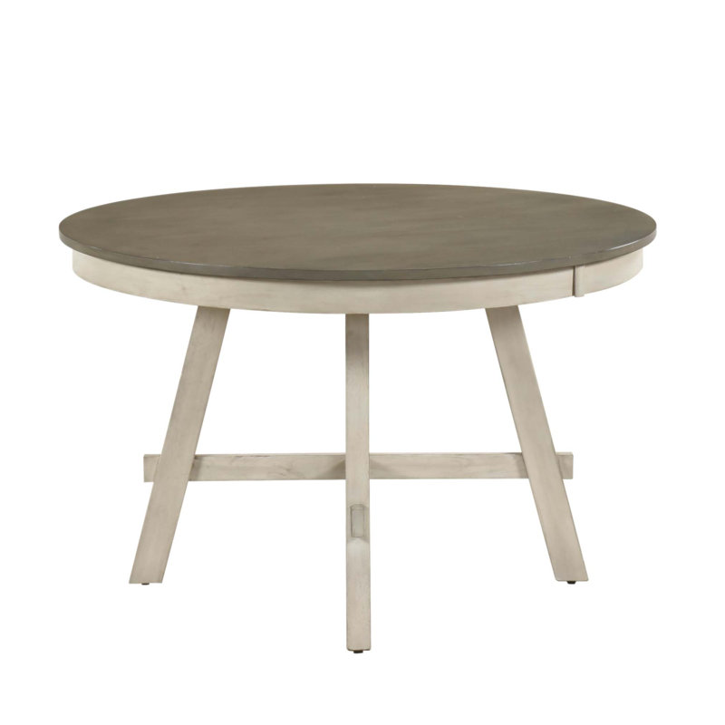 Table de salle à manger rustique et contemporaine avec finition bicolore, parfaite pour les petits espaces et les repas confortables (table seulement)