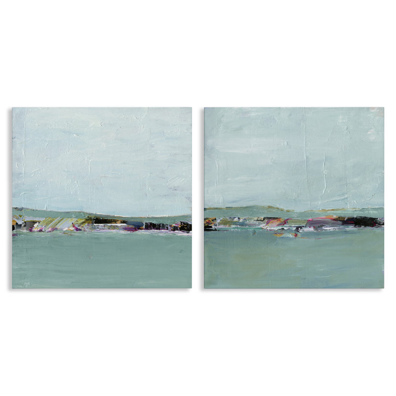 Ensemble de 2 reproductions d'art sur toile  par Sea Distant Cliff par Ethan Harper, H 24 po x l 24 po