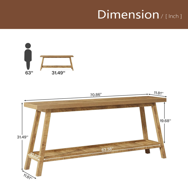 2-Tier Entryway Table,Sofa Table, Light Brown