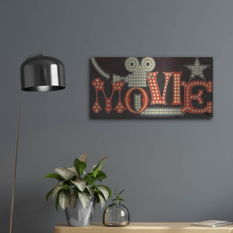«Movie Lights 2 V2» par Pela Studio, art mural en métal, 48 po x 24 po, H 12 po x l 24 po
