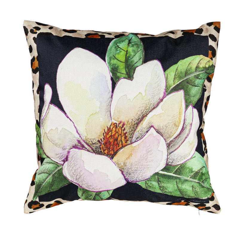 Housse de coussin d'extérieur Cheetah Magnolia Bloom
