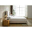 Grand lit tapissier en chenille - Grandeur minimaliste, structure en métal, sans sommier, esthétique de grande taille de chambre à coucher, tissu, pieds en bois massif, artistique