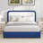 Bed Frame, Upholstered Platform Bed with Curved Headboard, Classic Color-Block Design, Soft Rounded Corners, No Box Spring Required, Easy Assembly-1628075455-1628075450