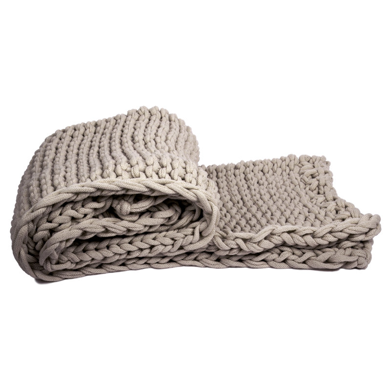 Couverture tressée douce et confortable , Gris clair