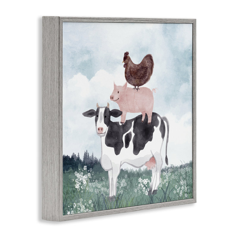 Giclée encadrée, par Kim Allen, Giclée de ferme grise encadrée, H 12 po x l 12 po