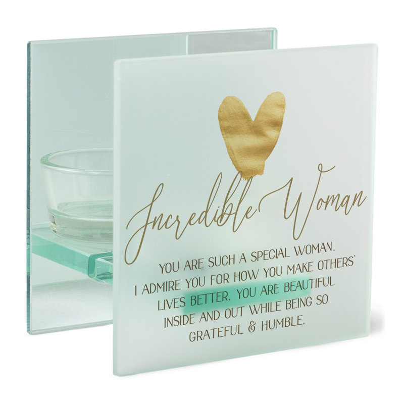 Photophore en verre de 4 po avec bougie inclus, Multi