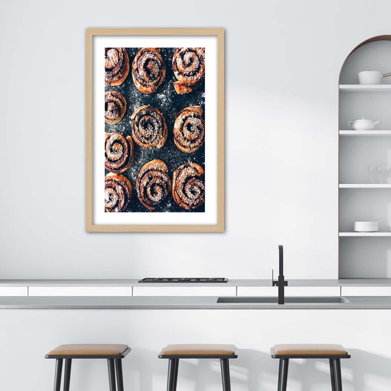 Biscuits And Sweets - Single Picture Frame Print, Light Brown, 100cm H x 70cm W