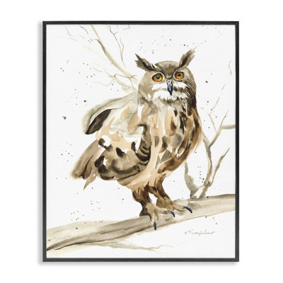 Chouette perchée dans un arbre, art mural Stupell Industries par Kelley Talent
