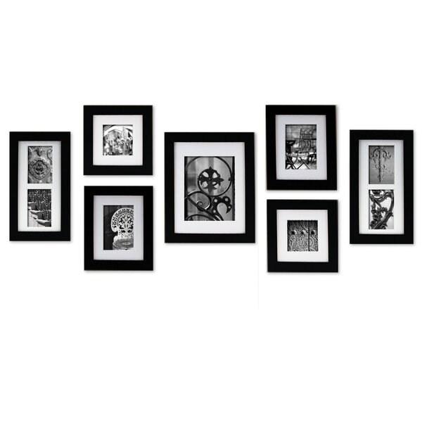 Ailise Gallery Wall Frame Set, Classic Metal Picture Frames for Wall or Tabletop Display (Set of 6) Latitude Run Color: Black, Picture Size: 11 x 14