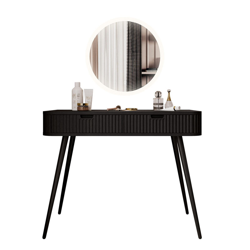 Novi Dressing Table with Mirror, Black