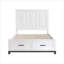 Grand lit plateforme en bois blanc doux avec tiroirs de rangement au pied de lit, meubles de chambre à coucher en bois massif pour la chambre principale ou la chambre d'amis