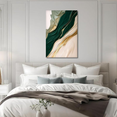 «Emerald Green», reproduction d'art sur toile, impression abstraite sur toile encadrée, affiches modernes pour décoration intérieure, tendue sur châssis