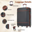 Ensembles de valises rigides avec sacs Valise légère à roulettes doubles avec verrou TSA