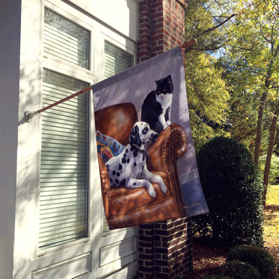 Drapeau de jardin dalmatien avec chat