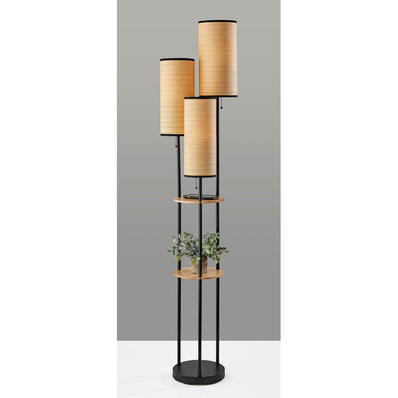 Cylee 68.5'' Black Tray Table Floor Lamp Set