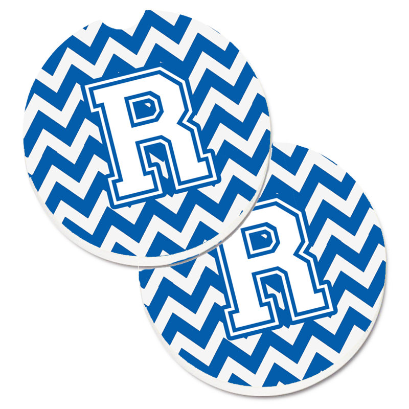 Sous-verre pour voiture, R, Blanc / Bleu
