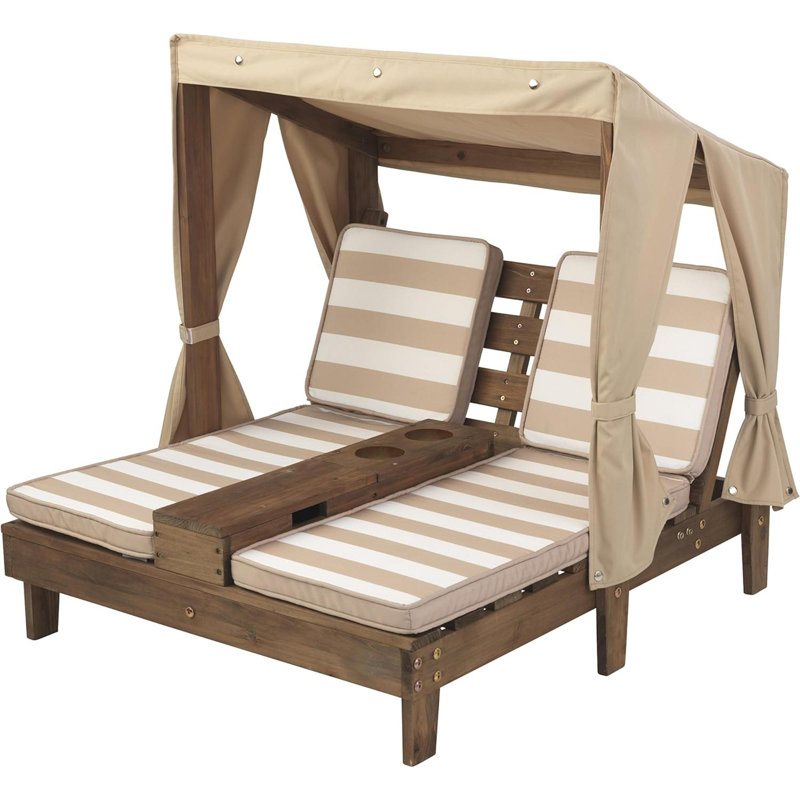 Davona Outdoor Lounge Chair, White/Cream, Brown