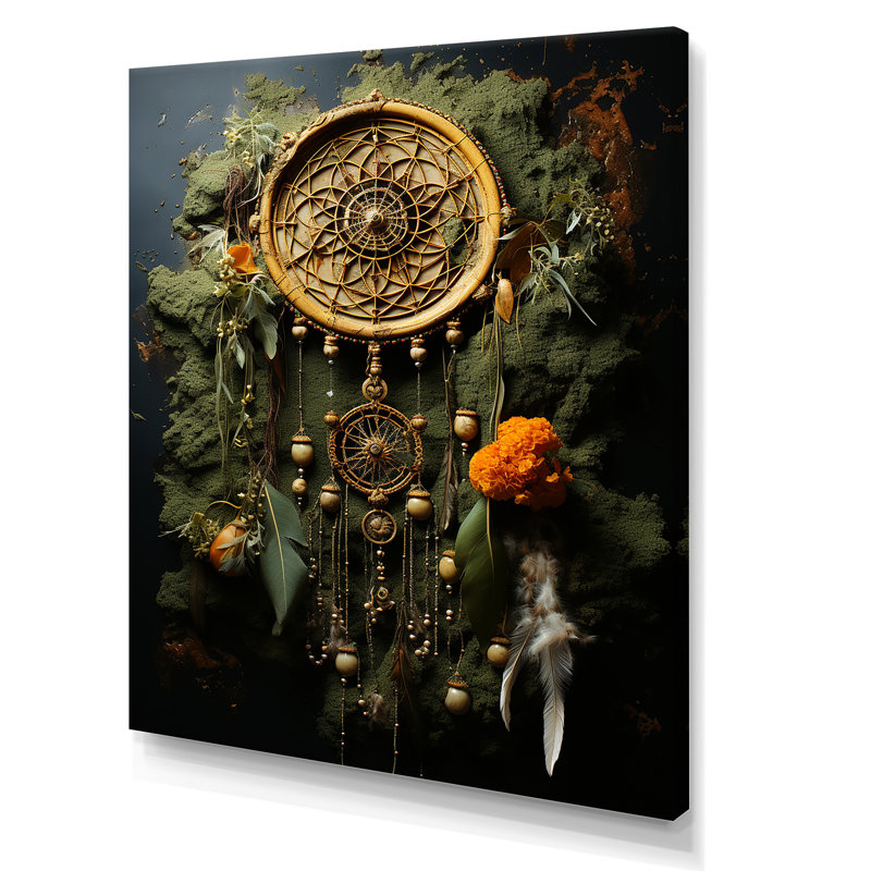 Capteur de rêves amérindien sur toile, Toile tendue, 32" H x 24" W