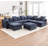 Kempson 8 - Piece Upholstered U-Shaped Sectional Sofa With Two Ottomans-534428128