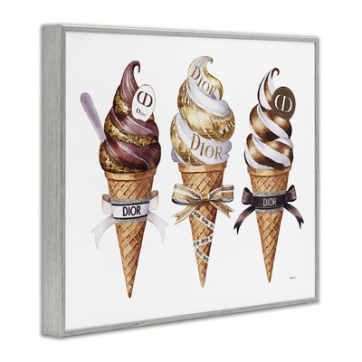 Sweet Glam Ice Cream Framed Giclee, design by Amanda Greenwood