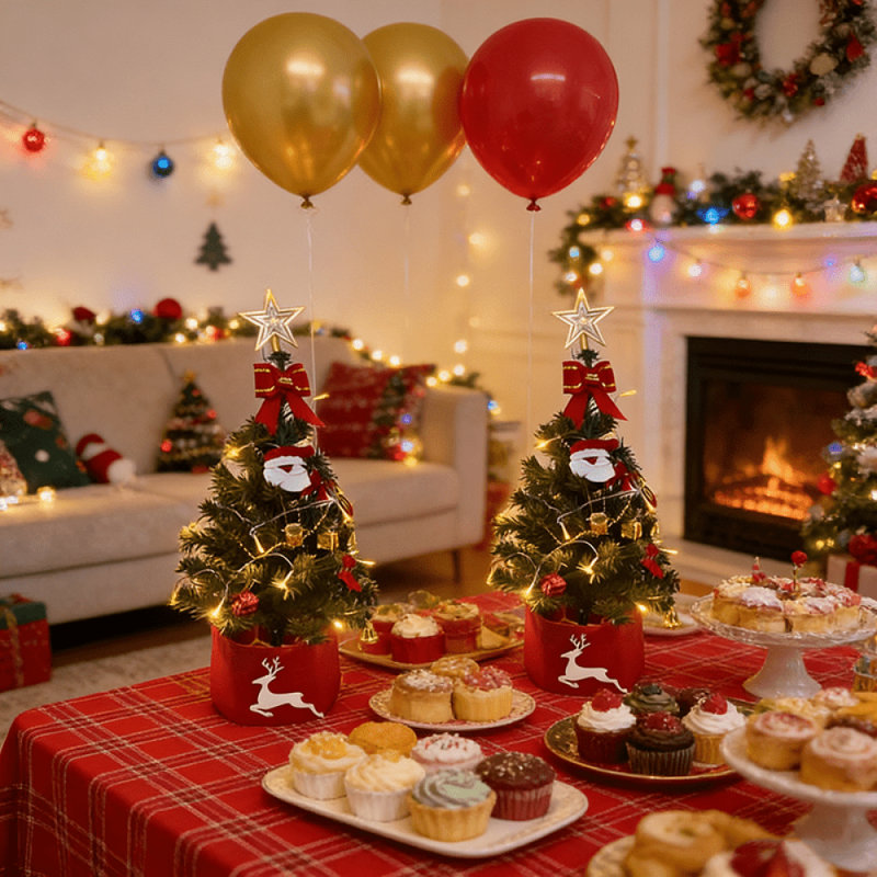 2 pièces 24 pouces petit arbre de Noël mini arbres de Noël artificiels pour table de bureau