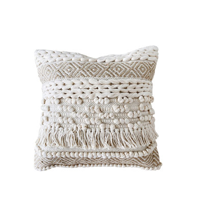 Boho Pillows Neutral Boho Cotton Pillow Cover