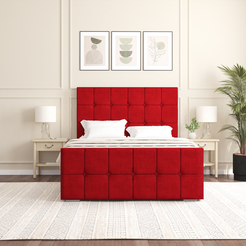Oakpark Upholstered Bed Frame, Single (3'), Red