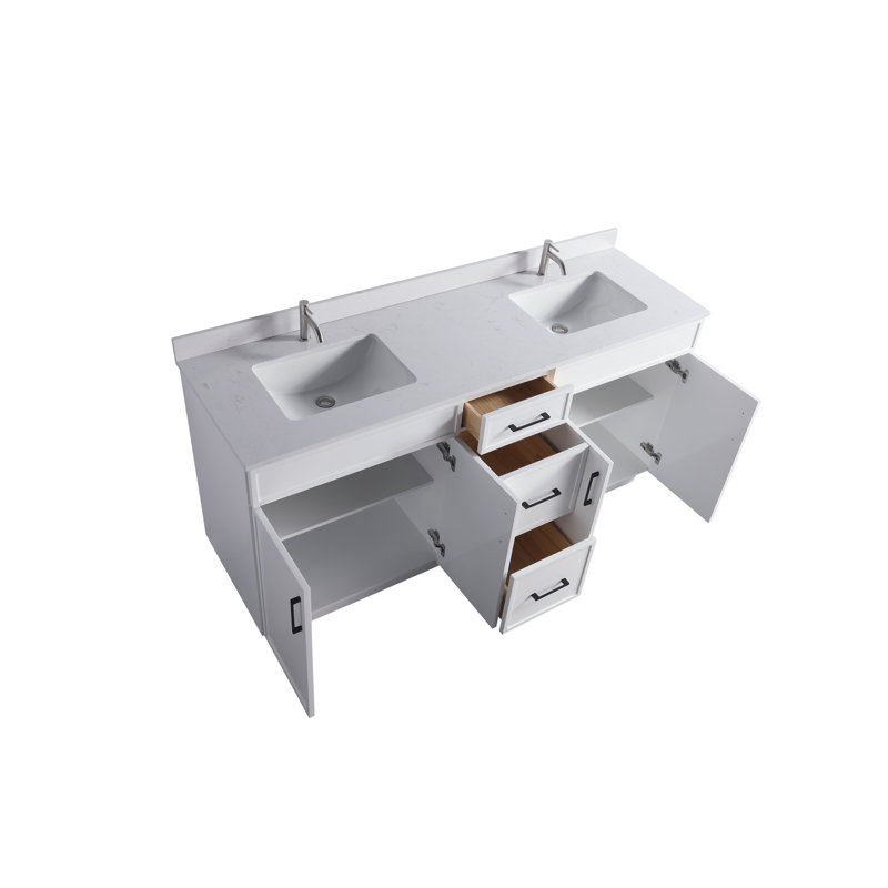 72'' Double Bathroom Vanity Base Only, White