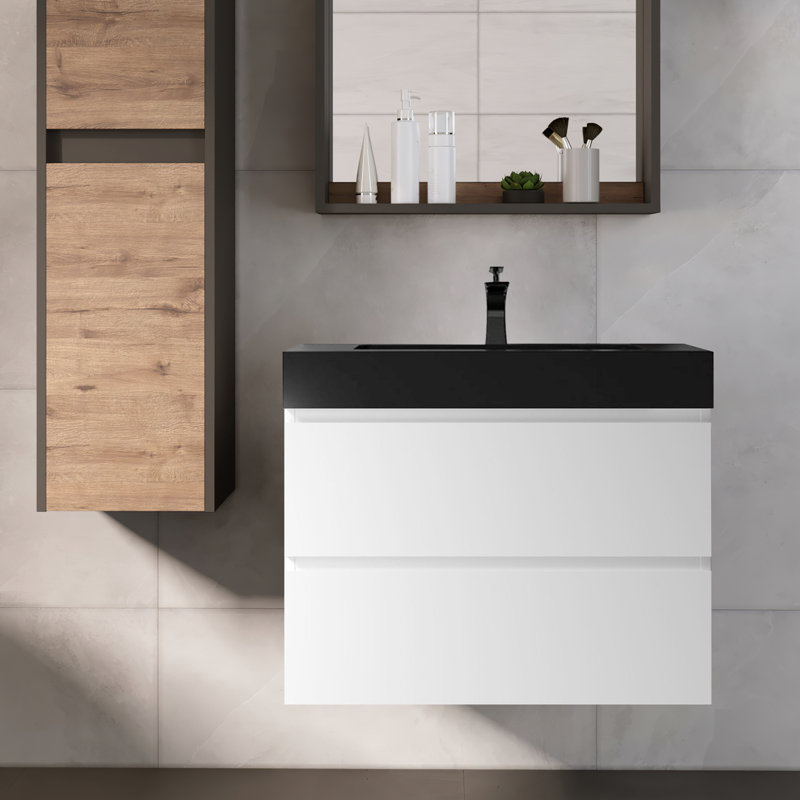 Rathana 29.9'' Single Bathroom Vanity with Resin Top, White