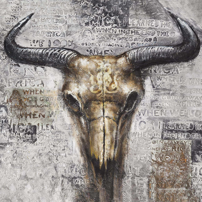 " Bull Skull With Typography "