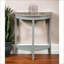 Chêne naturel Table basse grise en demi-lune avec rangement polyvalent Pieds en pin robustes-1905324506