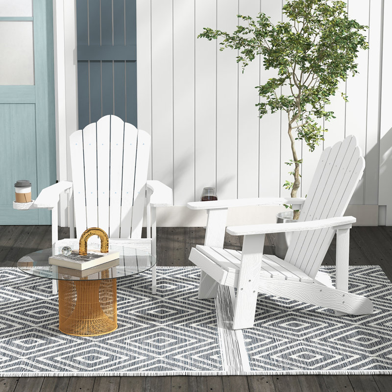 Chaise Adirondack en plastique Gumbert, Blanc