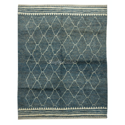 New Handmade Moroccan Tulu Rug in Blue. Custom Options Available