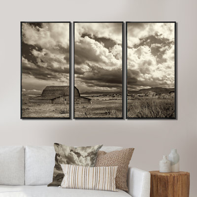 Après la pluie dans la prairie - 3 pièces, reproduction sur toile