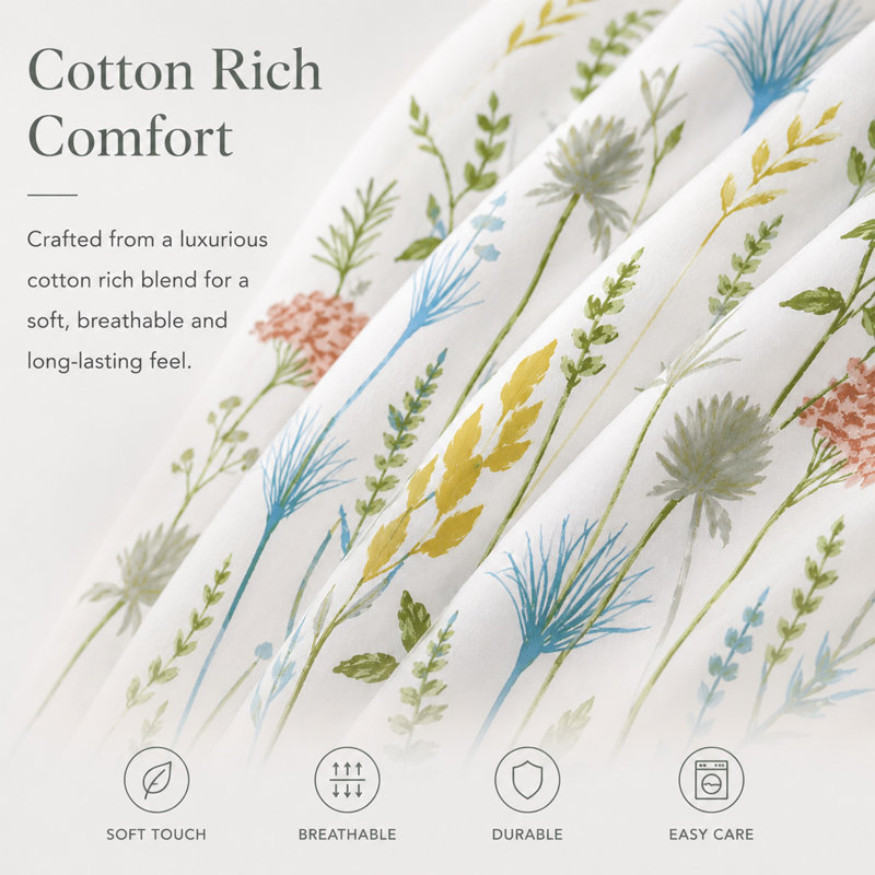 Bedding, Pink Floral, Sing Duvet Cover + 1 Pillowcase 