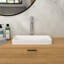 Lavabo de salle de bain semi-encastré en céramique blanc 19 po x 12 po - vasque de comptoir-124471276