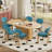 Modern 55.11"-70.86" MDF Extendable Dining Table Set For 4-6 With Chenille Upholstered Chairs, Space Saving Expandable Kitchen & Dining Room Furniture Set, Stylish Comfortable Dinner Table Set-926672826-926672833-926672830