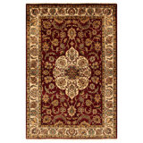 Hand-Knotted High-Quality Red and Cream Area Rug
